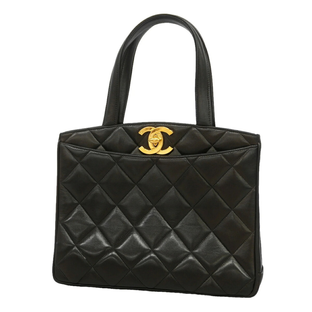 Chanel Matelassé Lambskin Tote Bag, Black, Women's